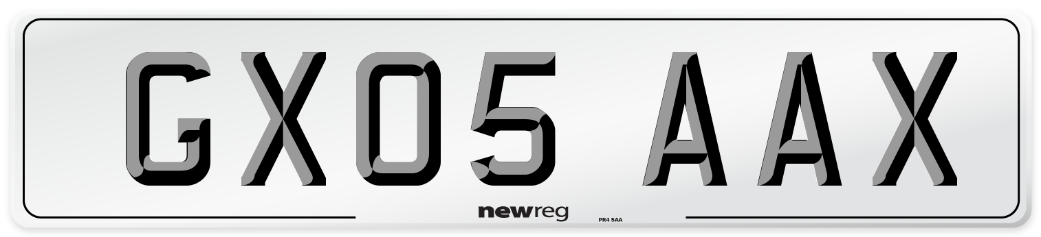 GX05 AAX Number Plate from New Reg